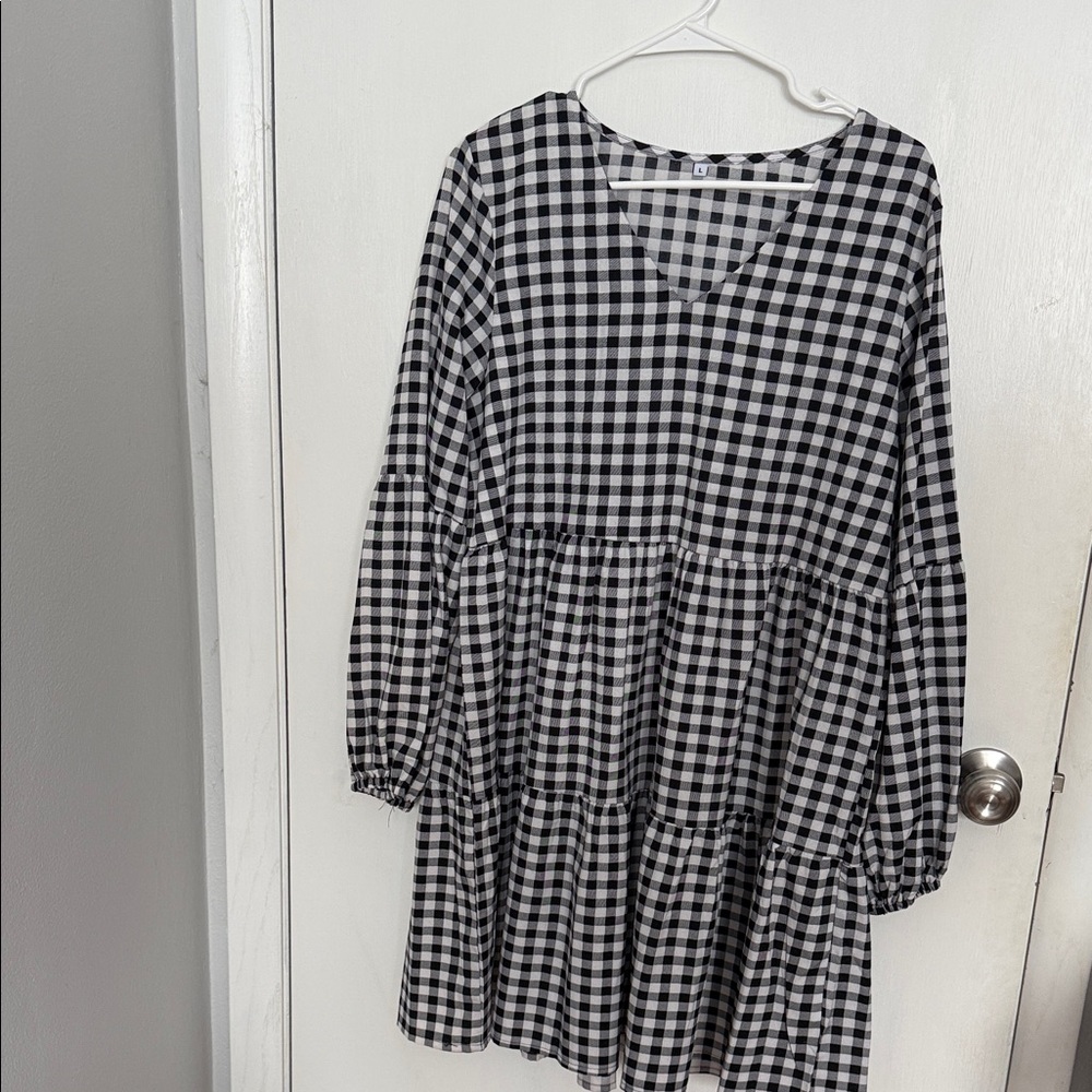 Black and White Gingham Dress